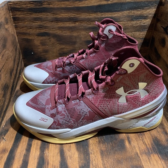 Under Armour Curry 2 Retro Mens Basketball Shoes Red‎ 3026052-601 Sz M10-W11.5 - Picture 2 of 8